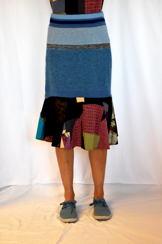 ZWT wool and jersey skirt