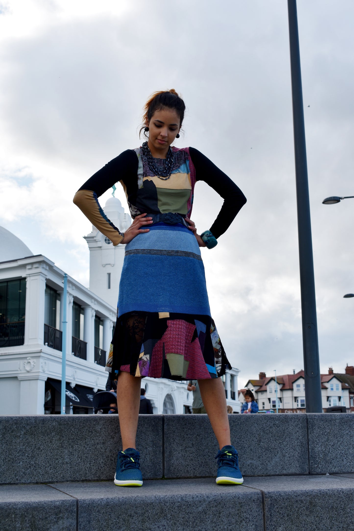 ZWT wool and jersey skirt
